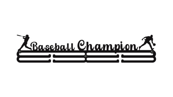 Baseball Champion Medal Hanger | Hangs Up to 60 Medals | Sports Medal Wall Display | Medal Holder | Black Glossy Finish Medal - Image 3