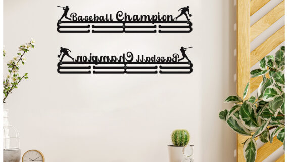 Baseball Champion Medal Hanger | Hangs Up to 60 Medals | Sports Medal Wall Display | Medal Holder | Black Glossy Finish Medal - Image 6