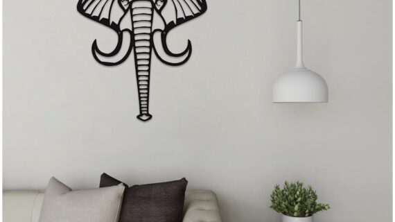 Elephant Face Wall Metal Art | Majestic & Artistic Design | Unique Home Décor | Easy to Mount