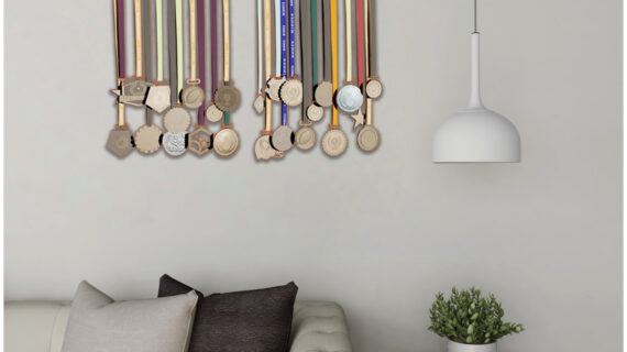 Academy Topper Medal Hanger | Hangs Up to 60 Medals | Sports Medal Wall Display | Medal Holder | Black Glossy Finish Medal