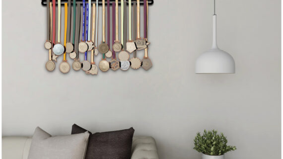Unstoppable Medal Hanger | Hangs Up to 60 Medals | Sports Medal Wall Display | Medal Holder | Black Glossy Finish Medal