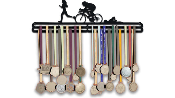 Cycling Champion Medal Hanger | Hangs Up to 60 Medals | Sports Medal Wall Display | Medal Holder | Black Glossy Finish Medal - Image 2