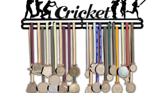 Cricket Medal Hanger | Hangs Up to 60 Medals | Sports Medal Wall Display | Medal Holder | Black Glossy Finish Medal - Image 2