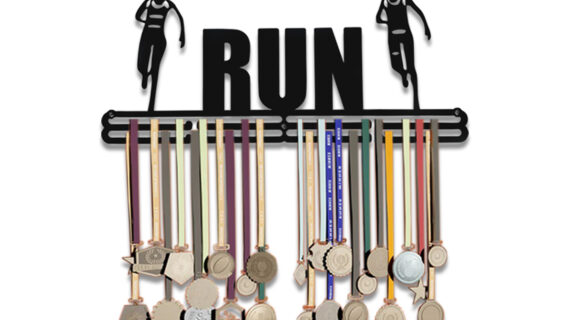 Run Medal Hanger | Hangs Up to 60 Medals | Sports Medal Wall Display | Medal Holder | Black Glossy Finish Medal - Image 2