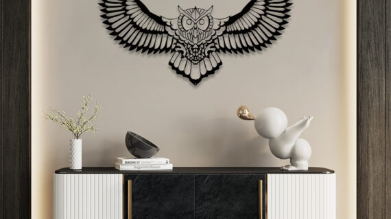 Owl Wall Metal Art | Wisdom-Inspired Artwork | Premium Metal Craft | Perfect for Home & Office - Image 3