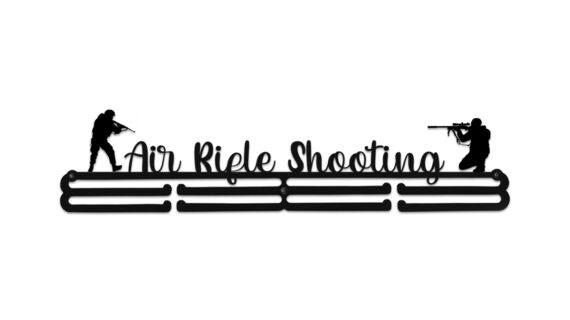 Air Rifle Shooting Medal Hanger | Hangs Up to 60 Medals | Sports Medal Wall Display | Medal Holder | Black Glossy Finish Medal - Image 3