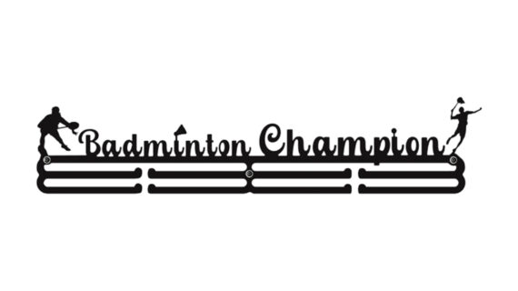 Badminton Champion Medal Hanger | Hangs Up to 60 Medals | Sports Medal Wall Display | Medal Holder | Black Glossy Finish Medal - Image 3