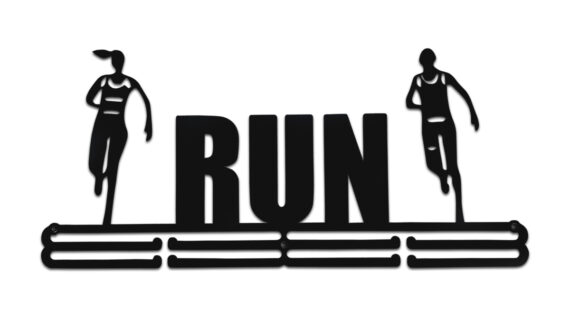 Run Medal Hanger | Hangs Up to 60 Medals | Sports Medal Wall Display | Medal Holder | Black Glossy Finish Medal - Image 3
