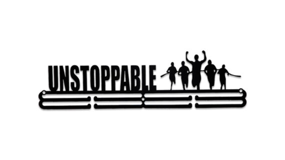Unstoppable Medal Hanger | Hangs Up to 60 Medals | Sports Medal Wall Display | Medal Holder | Black Glossy Finish Medal - Image 3