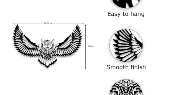Owl Wall Metal Art | Wisdom-Inspired Artwork | Premium Metal Craft | Perfect for Home & Office - Image 2