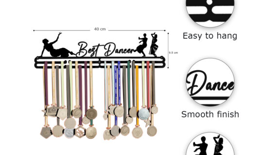 Best Dancer Medal Hanger | Hangs Up to 60 Medals | Sports Medal Wall Display | Medal Holder | Black Glossy Finish Medal - Image 4