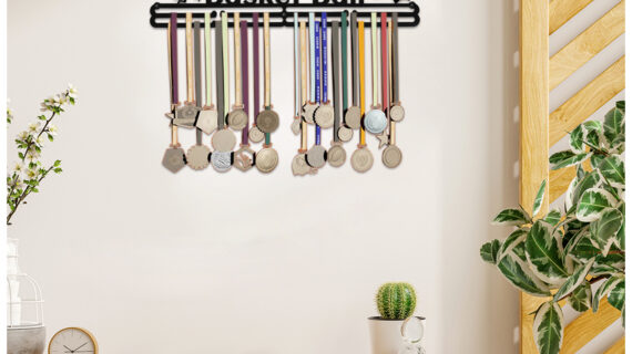 Basket Ball Medal hanger | Hangs Up to 60 Medals | Sports Medal Wall Display | Medal Holder| Black Glossy Finish Medal - Image 5
