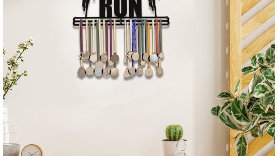 Run Medal Hanger | Hangs Up to 60 Medals | Sports Medal Wall Display | Medal Holder | Black Glossy Finish Medal - Image 5