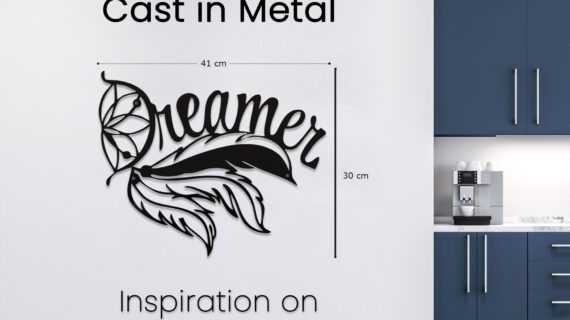Dreamer Wall Metal Art | Motivational Silhouette Design | Perfect for Creative Spaces | Easy Installation - Image 3