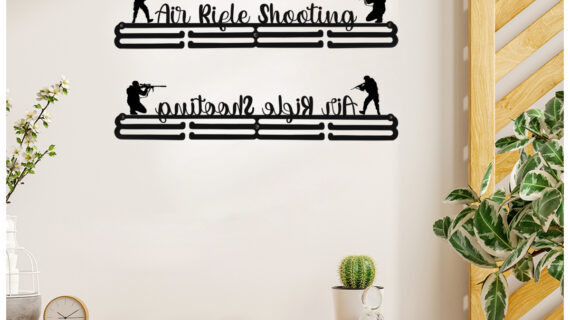 Air Rifle Shooting Medal Hanger | Hangs Up to 60 Medals | Sports Medal Wall Display | Medal Holder | Black Glossy Finish Medal - Image 6