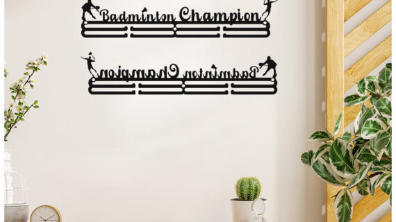 Badminton Champion Medal Hanger | Hangs Up to 60 Medals | Sports Medal Wall Display | Medal Holder | Black Glossy Finish Medal - Image 6