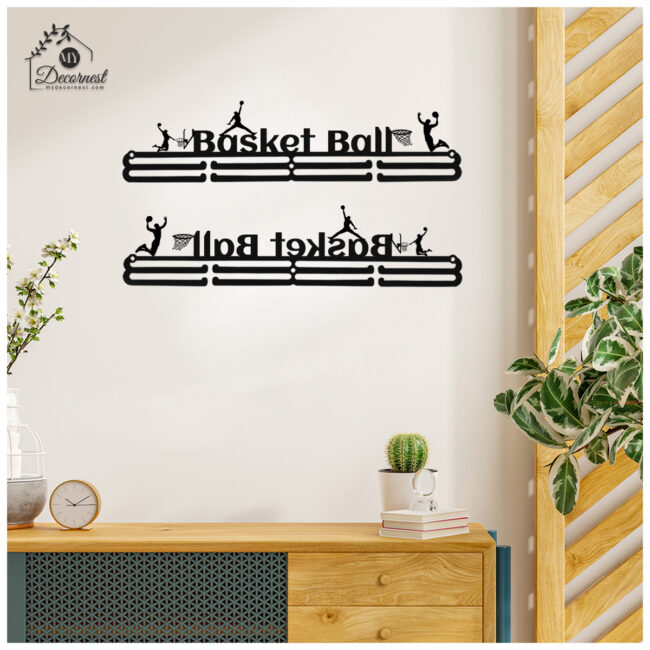 Basket Ball Medal hanger | Hangs Up to 60 Medals | Sports Medal Wall Display | Medal Holder| Black Glossy Finish Medal - Image 6