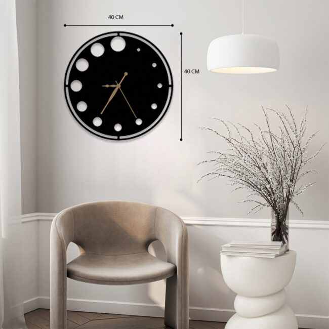 Classic Circles One Metal Wall Clock | Modern Premium | Living Room Bedroom | Home Decor | Analog 40 cm (Copy) - Image 3