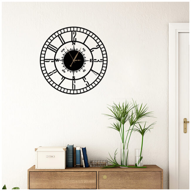 Classic Direction Metal Wall Clock | Modern Premium | Living Room Bedroom | Home Decor | Analog 40 cm