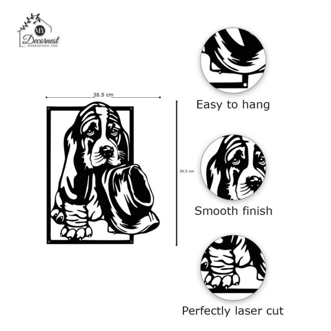 Dog with Hat Metal Art | Stylish & Fun Design | Unique Wall Décor | Easy to Hang - Image 2