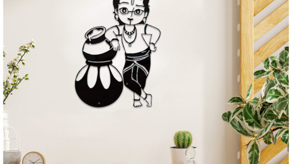 Lord Krishna Wall Art | Divine Spiritual Design | Premium Metal Craft | Elegant Home & Office Décor | Easy Installation - Image 5