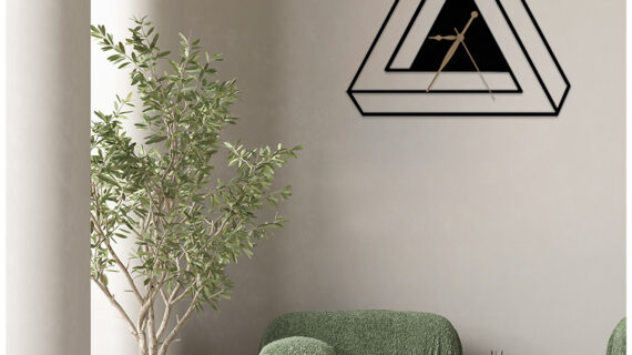 Classic Triangle Metal Wall Clock | Modern Premium | Living Room Bedroom | Home Decor | Analog 40 cm - Image 5