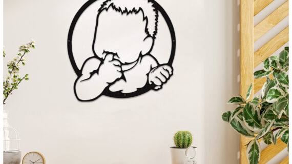 Baby Face Metal Art | Adorable & Artistic Design | Unique Home & Nursery Décor | Easy Installation - Image 4