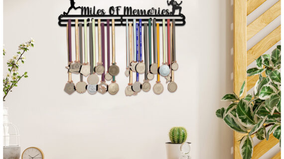 Miles Of Memories Medal Hanger | Hangs Up to 60 Medals | Sports Medal Wall Display | Medal Holder | Black Glossy Finish Medal - Image 5