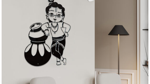 Lord Krishna Wall Art | Divine Spiritual Design | Premium Metal Craft | Elegant Home & Office Décor | Easy Installation - Image 4