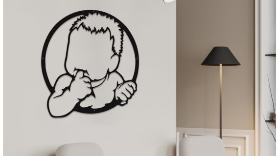 Baby Face Metal Art | Adorable & Artistic Design | Unique Home & Nursery Décor | Easy Installation - Image 3