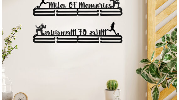 Miles Of Memories Medal Hanger | Hangs Up to 60 Medals | Sports Medal Wall Display | Medal Holder | Black Glossy Finish Medal - Image 4